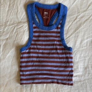 Madewell Striped Blue and Brown Tank Top